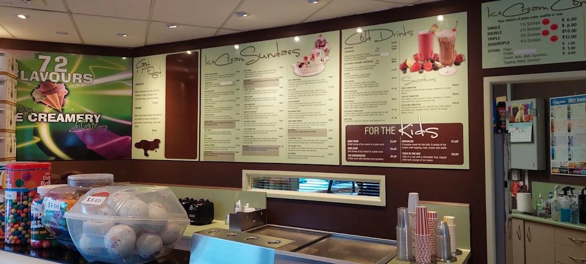 Menu, Planet 72 Icecreamery