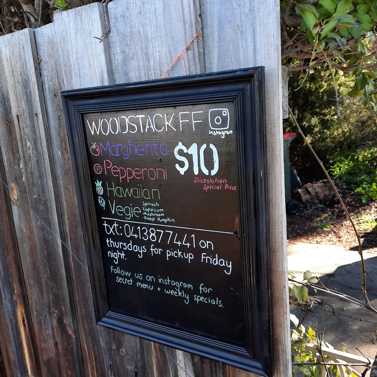 Menu, Woodstack Fire & Food