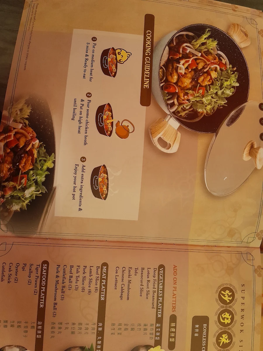 Menu, Superwok