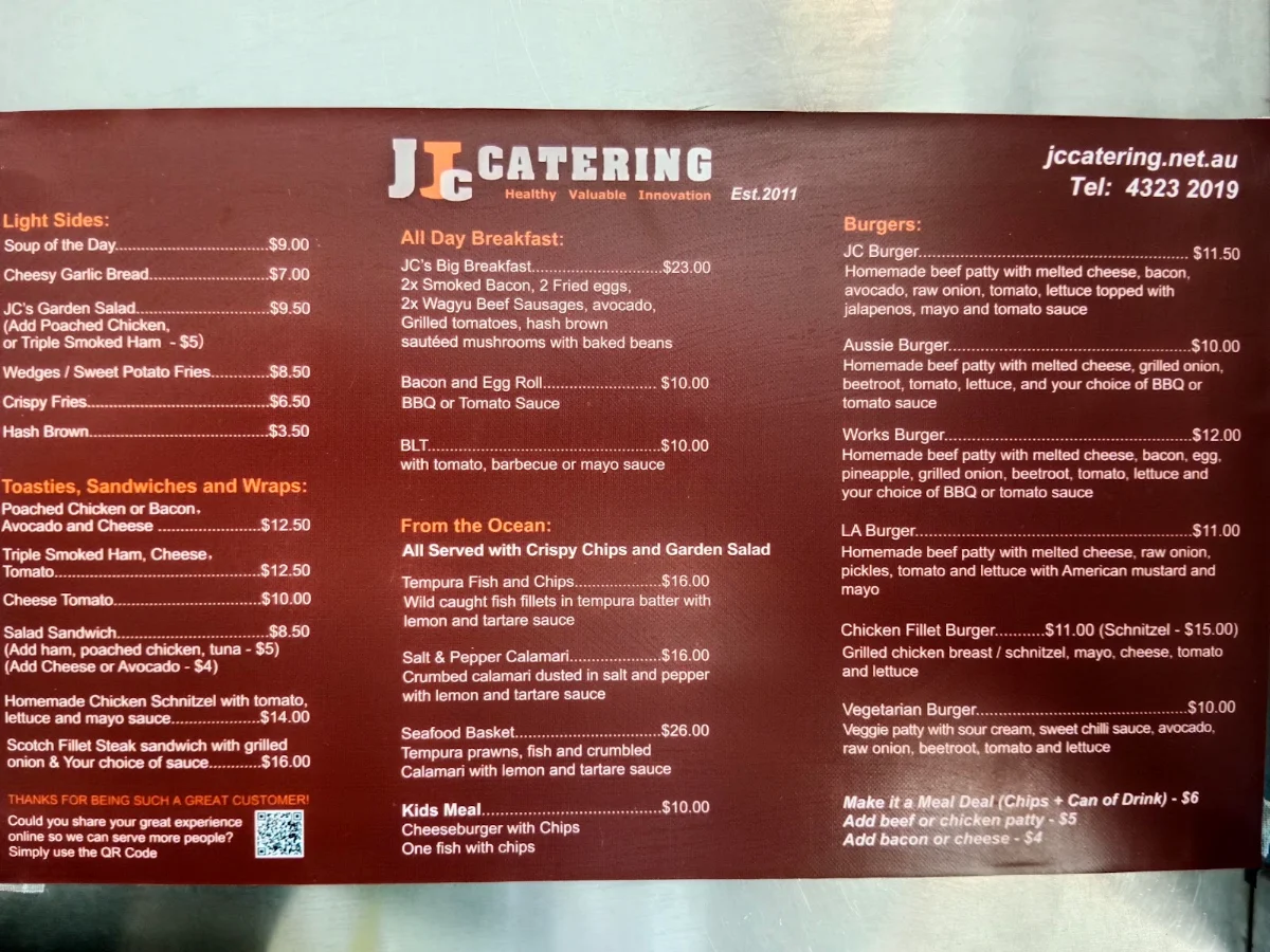Menu, Jc Catering