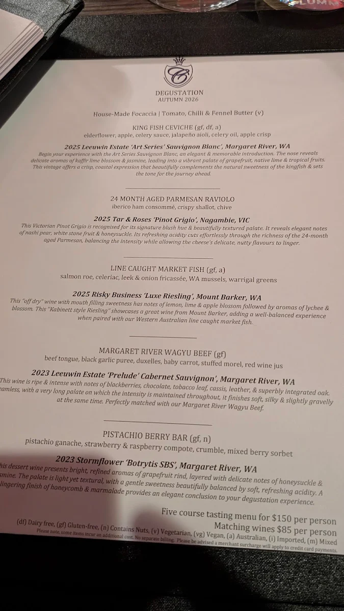 Menu, C Restaurant in the Sky