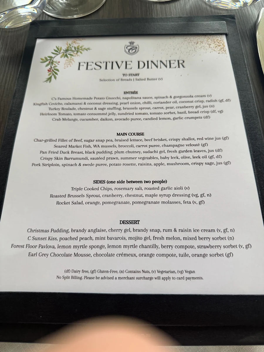 Menu, C Restaurant in the Sky