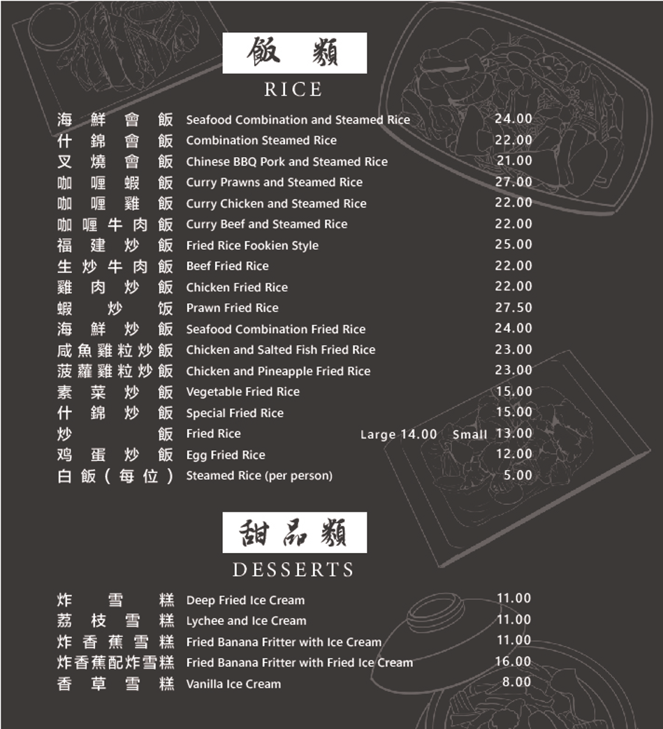 Menu, Happy’s Chinese Restaurant