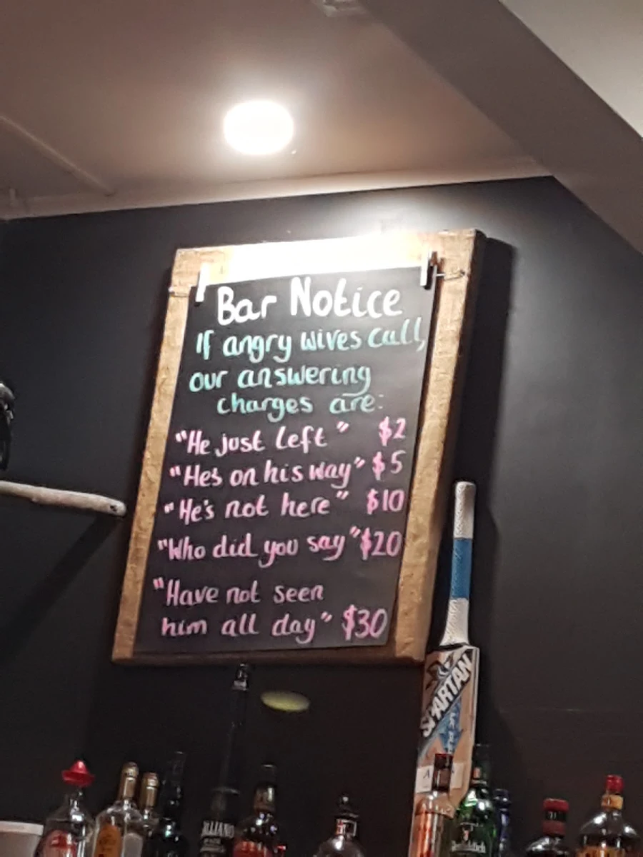 Menu, The Border Inn Hotel Apsley