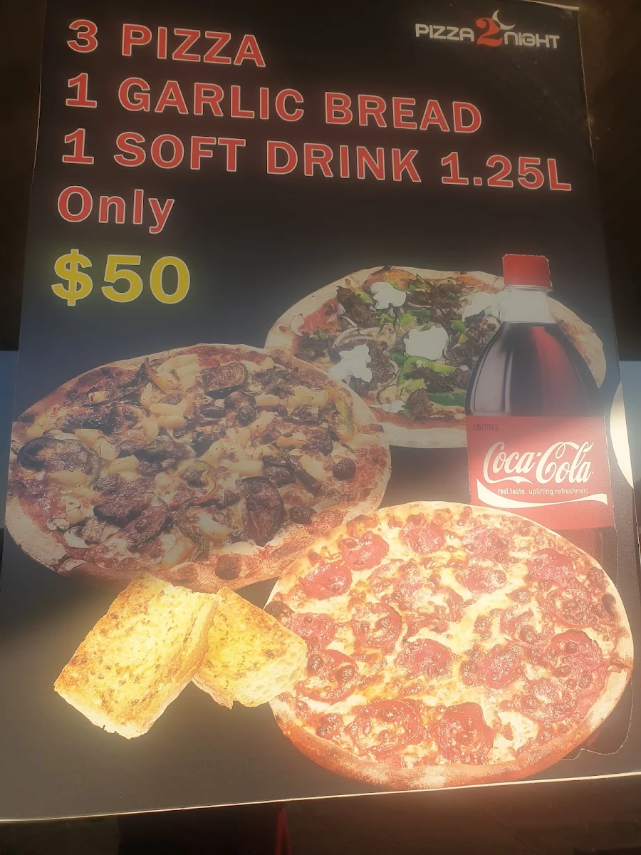 Menu, Pizza2Night