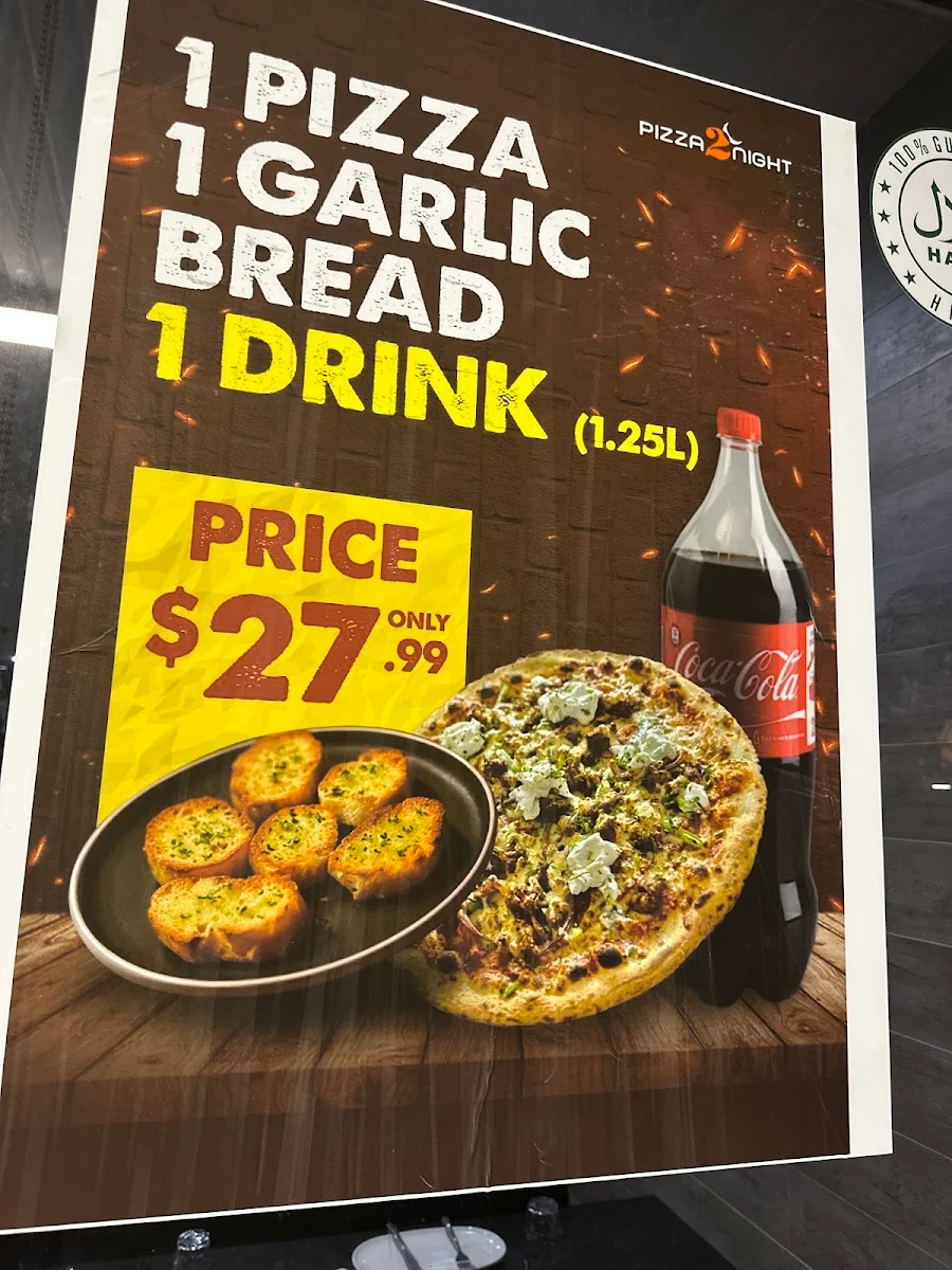 Menu, Pizza2Night
