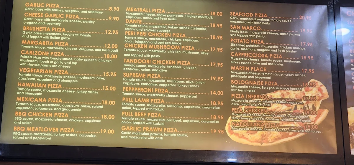 Menu, Pizza2Night