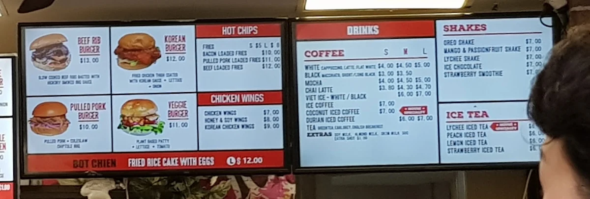 Menu, John Belvedere