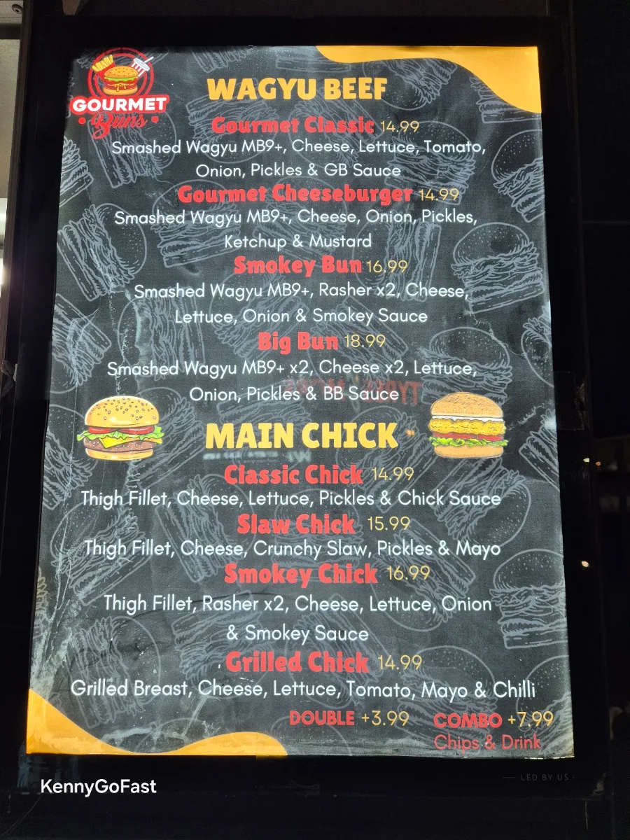 Menu, Gourmet Buns