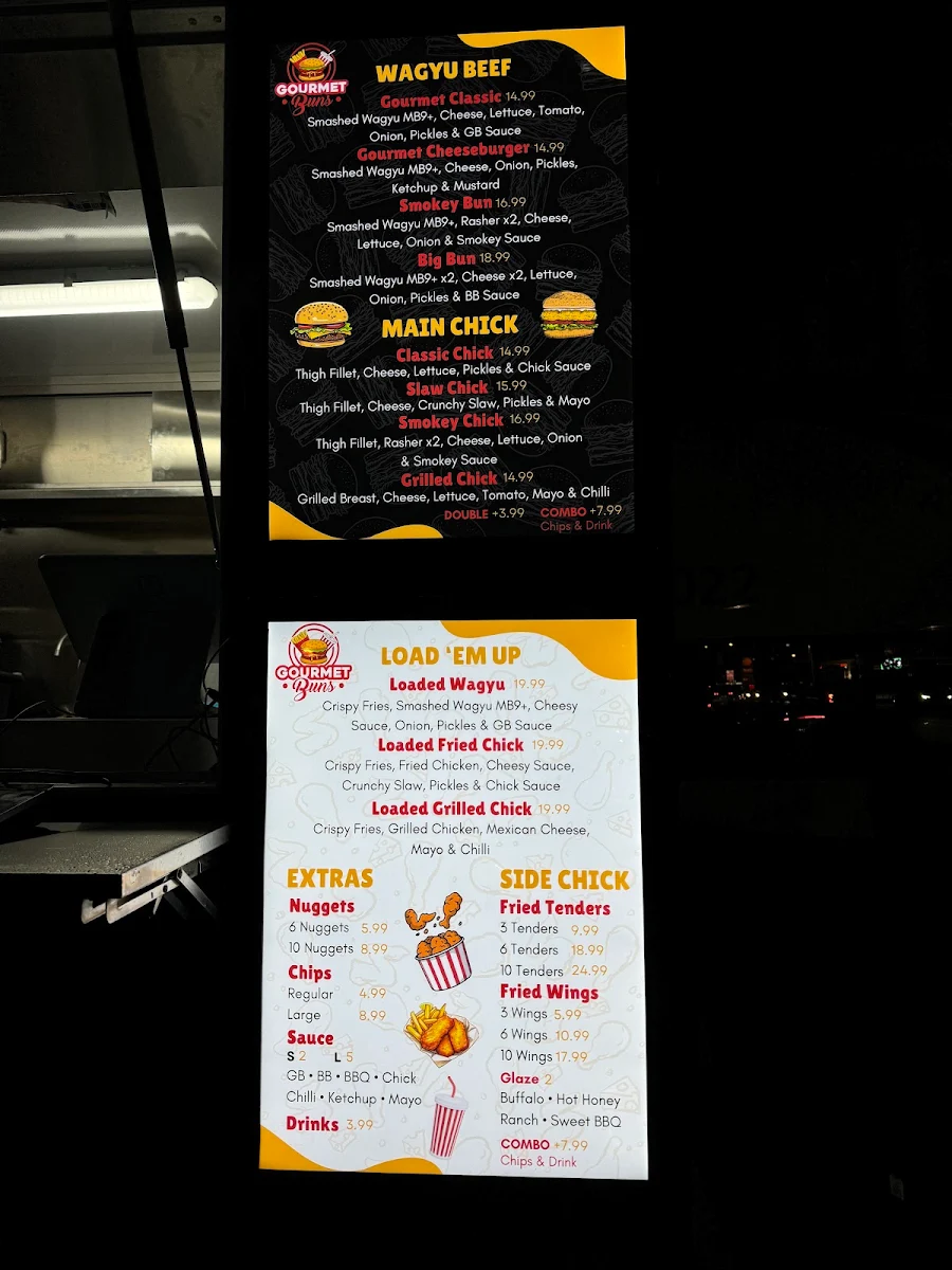 Menu, Gourmet Buns