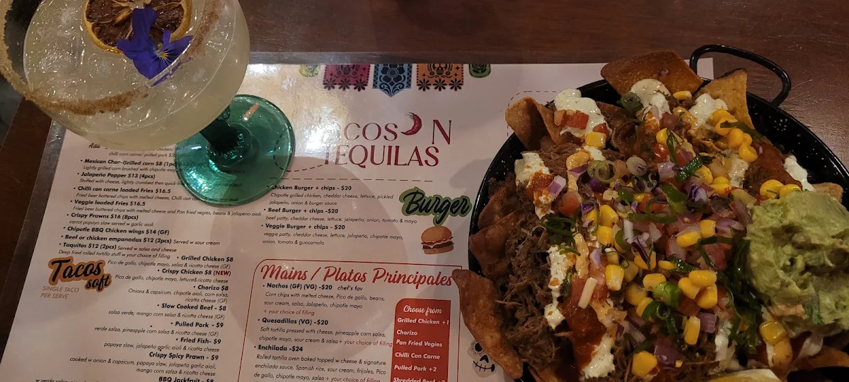 Menu, Tacos ‘N’ Tequilas Belgrave