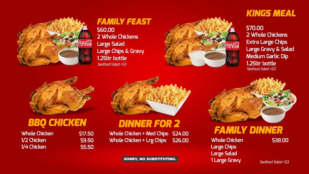 Menu, Chicken King