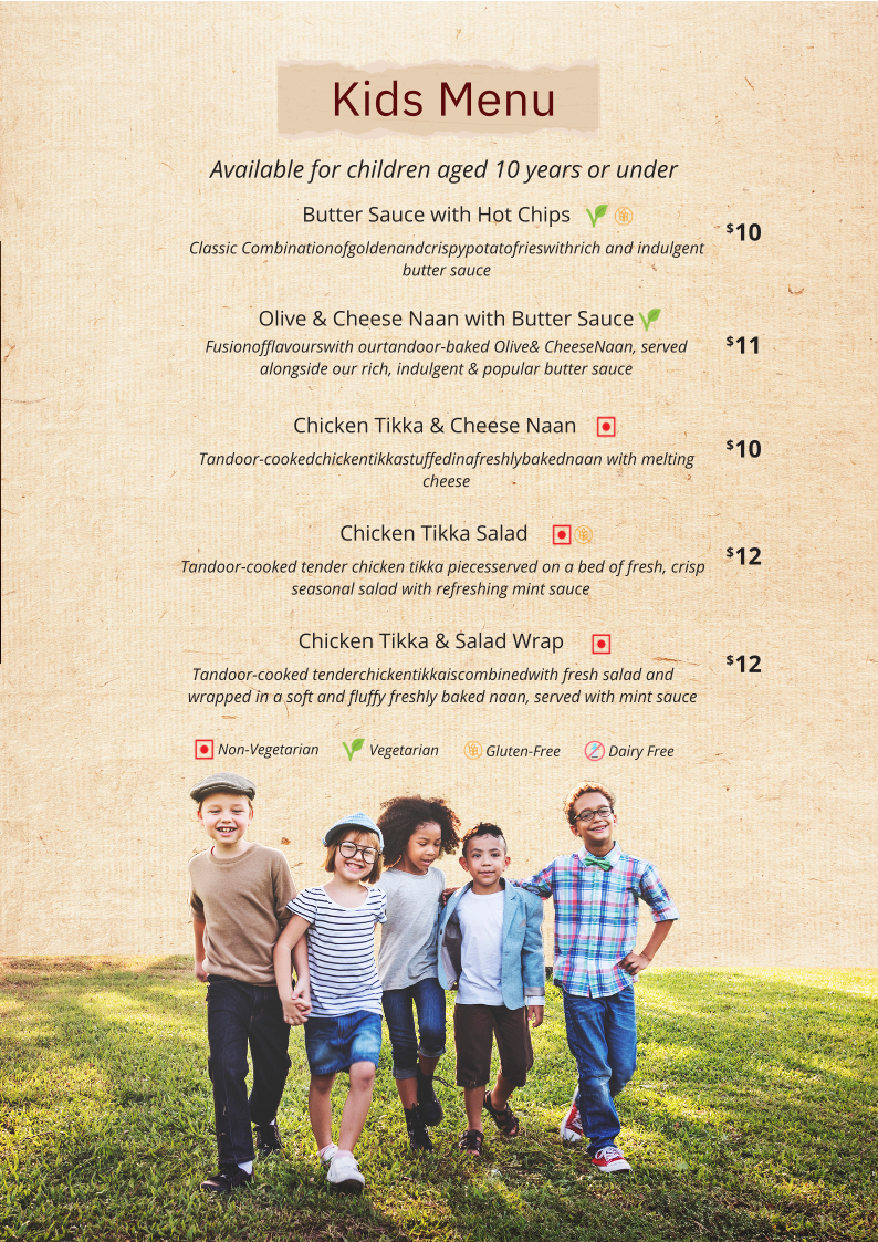 Menu, The Colonial British Indian Cuisine | Darlinghurst