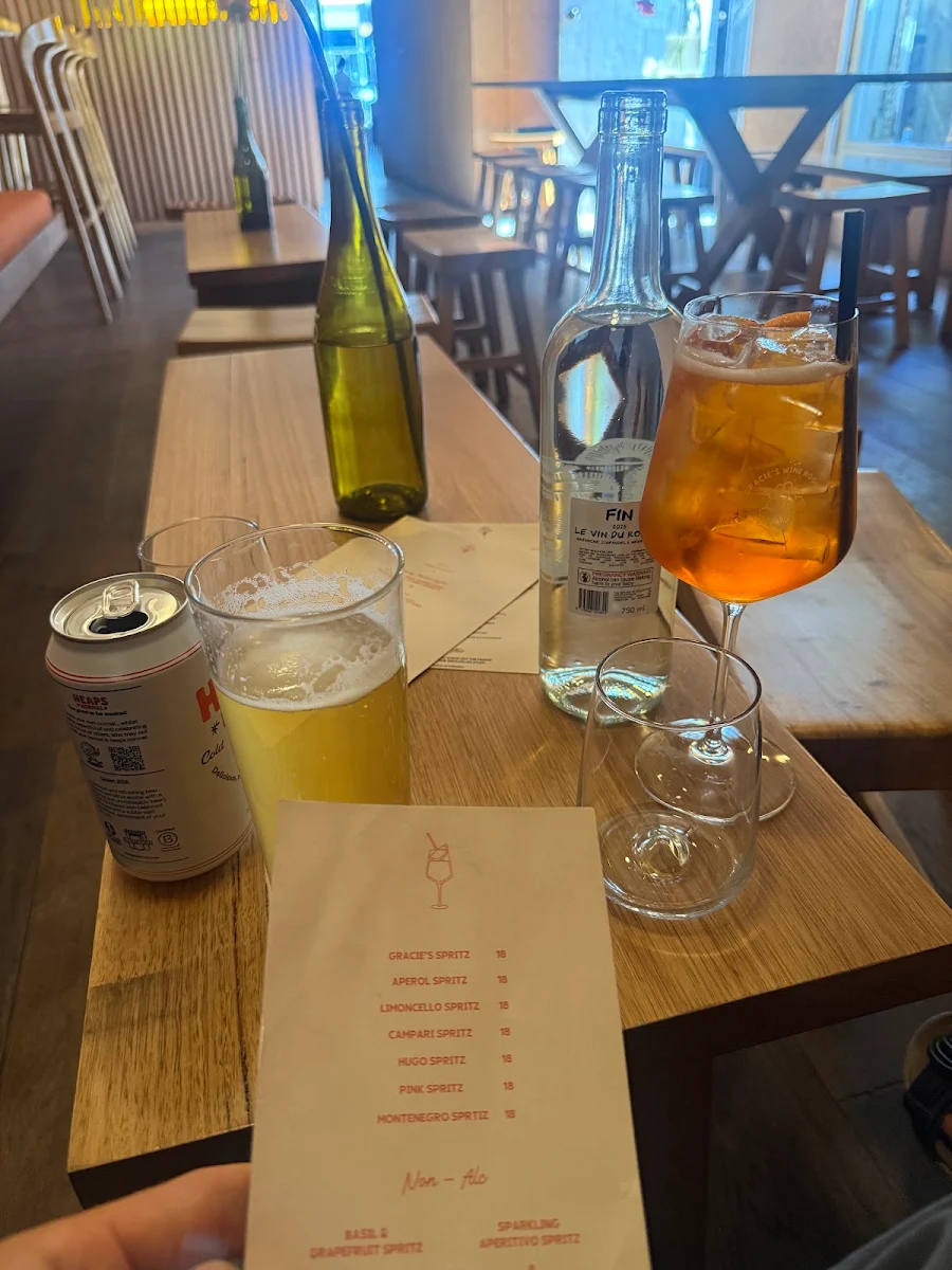 Menu, Gracie's Wine Room