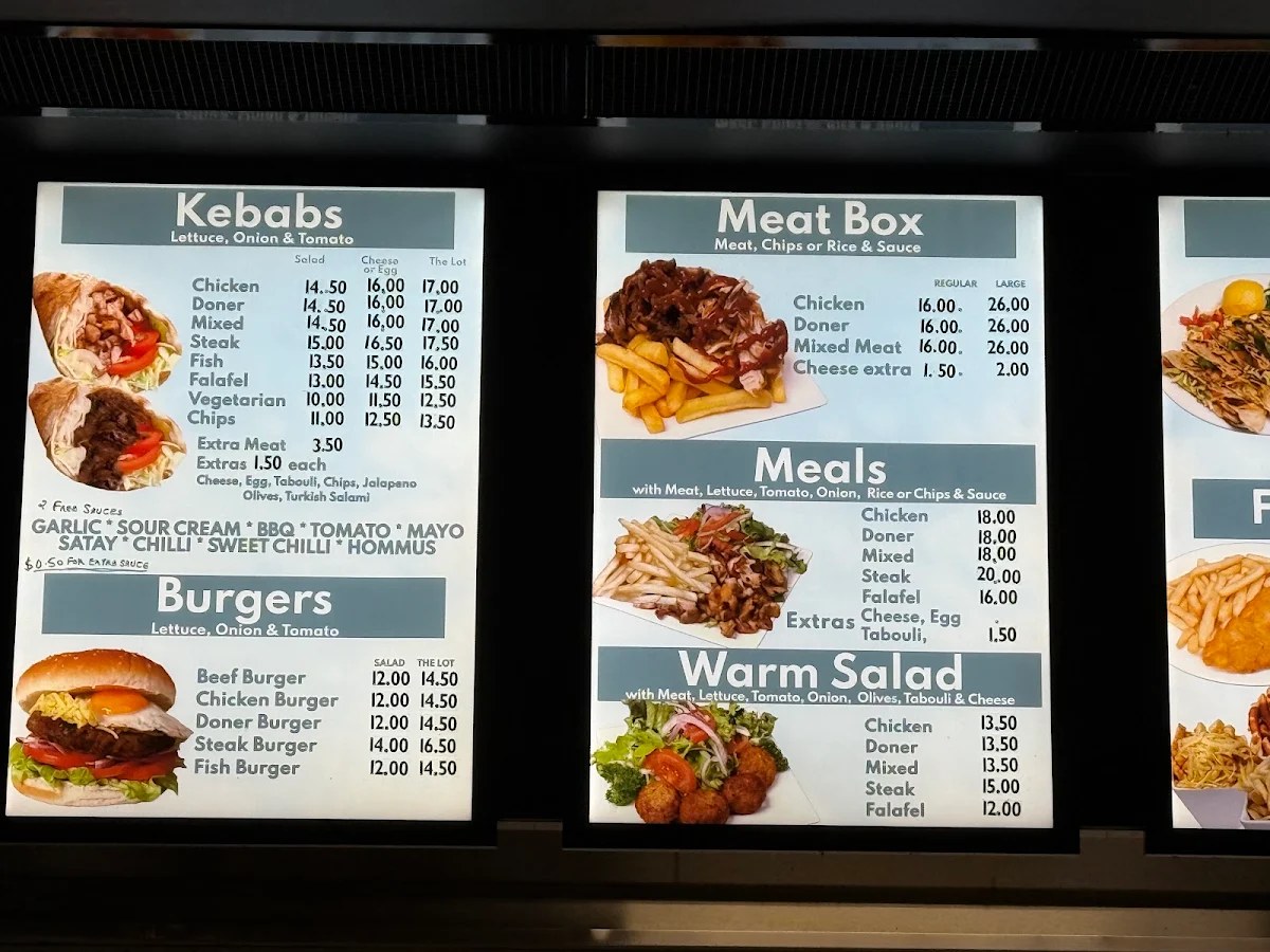 Menu, Altone Kebabs & Turkish Bakery