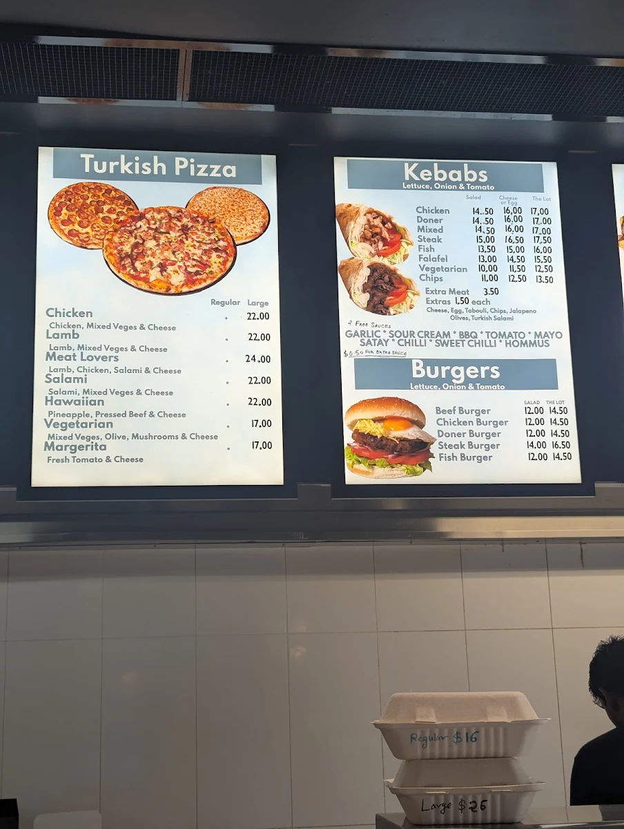 Menu, Altone Kebabs & Turkish Bakery