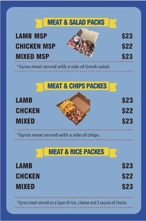 Menu, Souvlaki and Kebab House