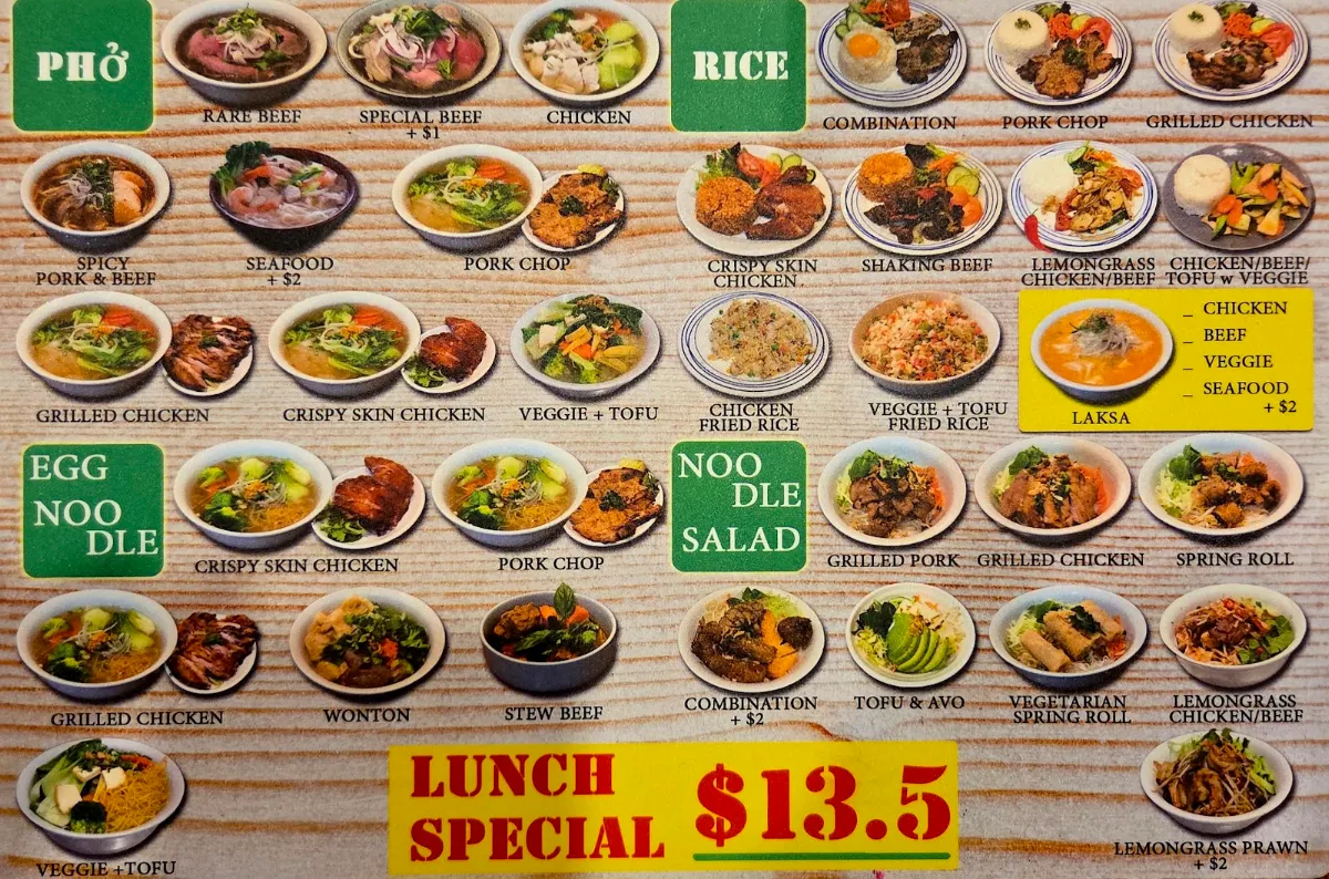Menu, Viet Senses Bondi Junction