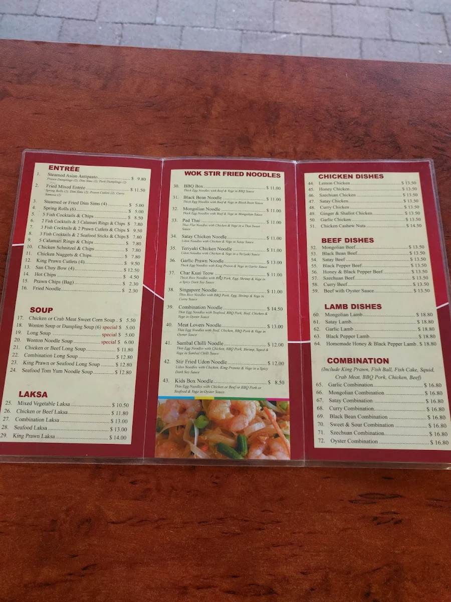 Menu, Brand-new Take away