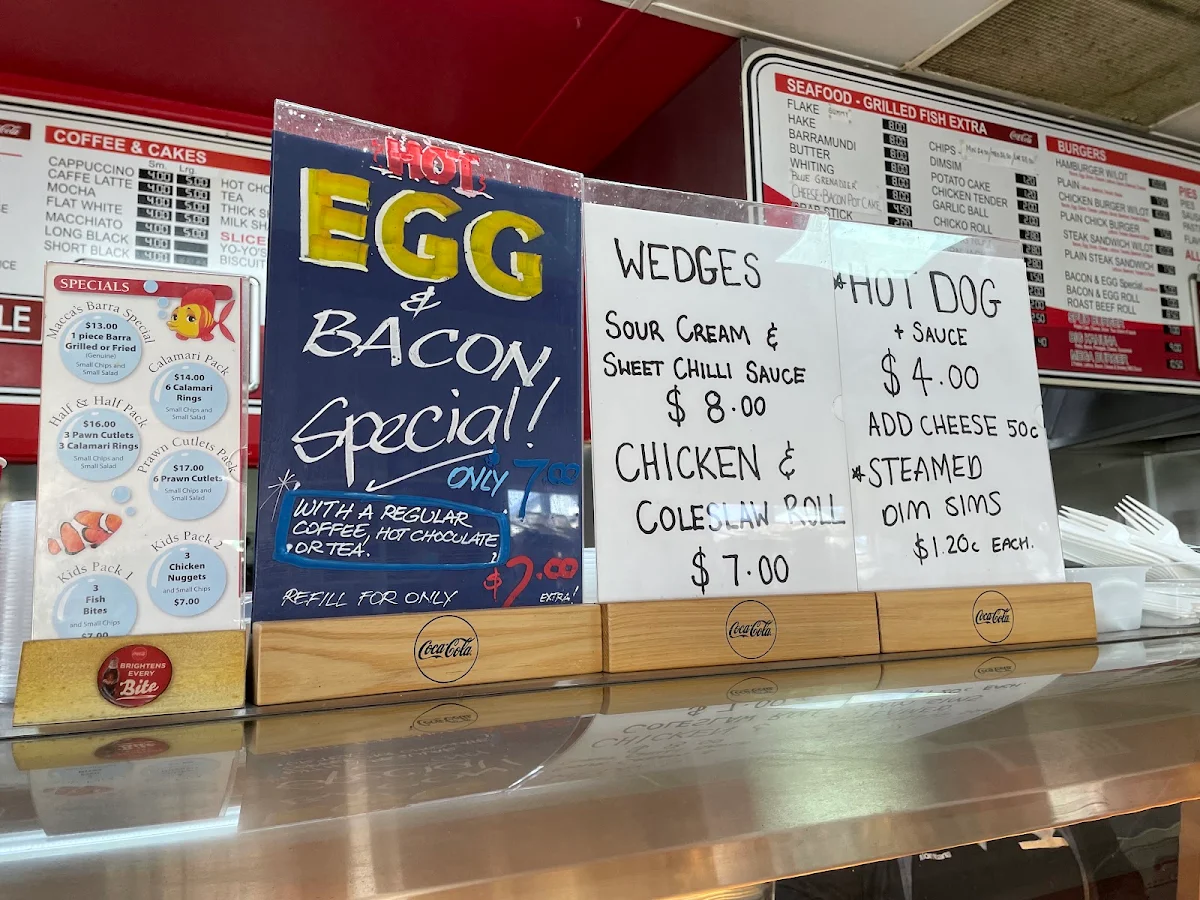 Menu, Wilson Street Store