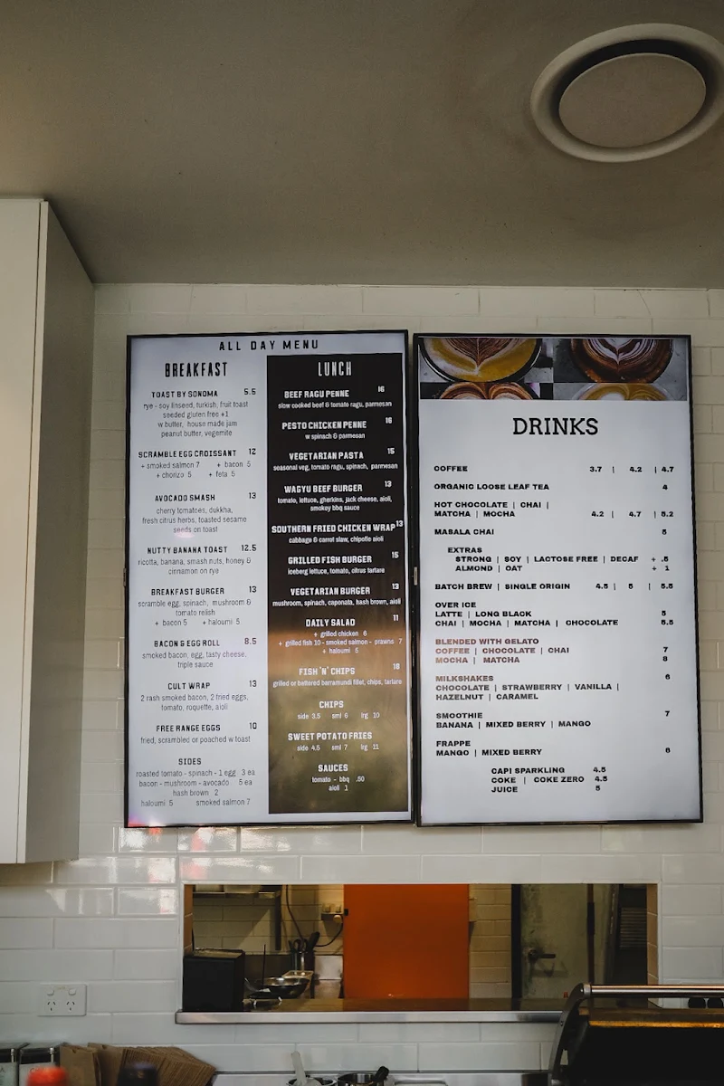 Menu, Cult Eatery
