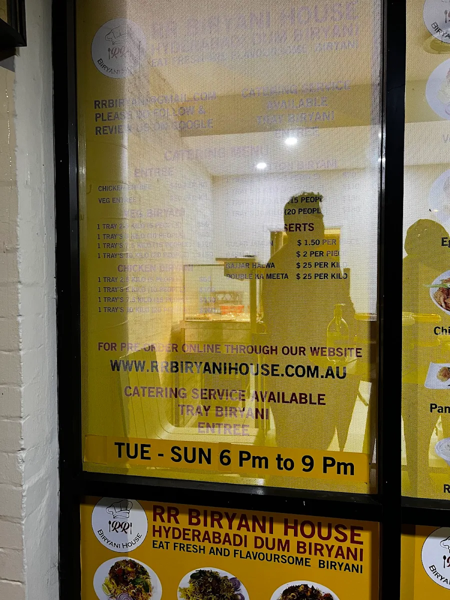 Menu, RR Biryani House Quakers hill