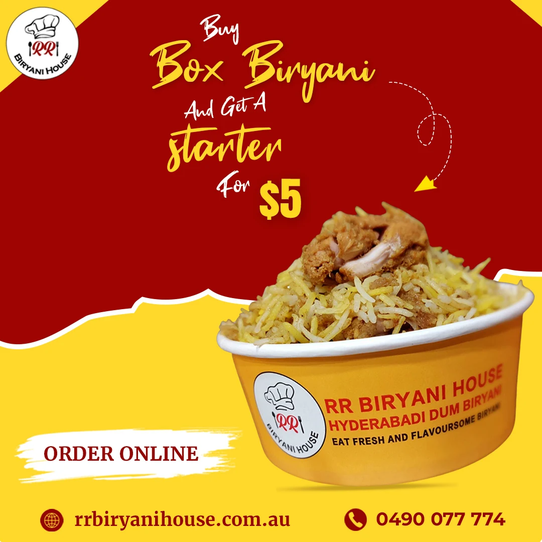 Menu, RR Biryani House Quakers hill
