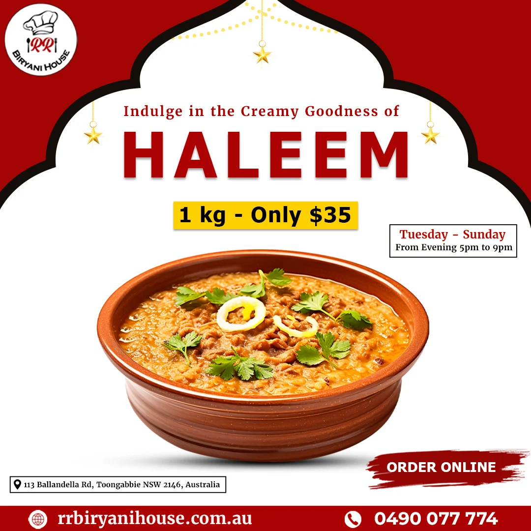 Menu, RR Biryani House Quakers hill