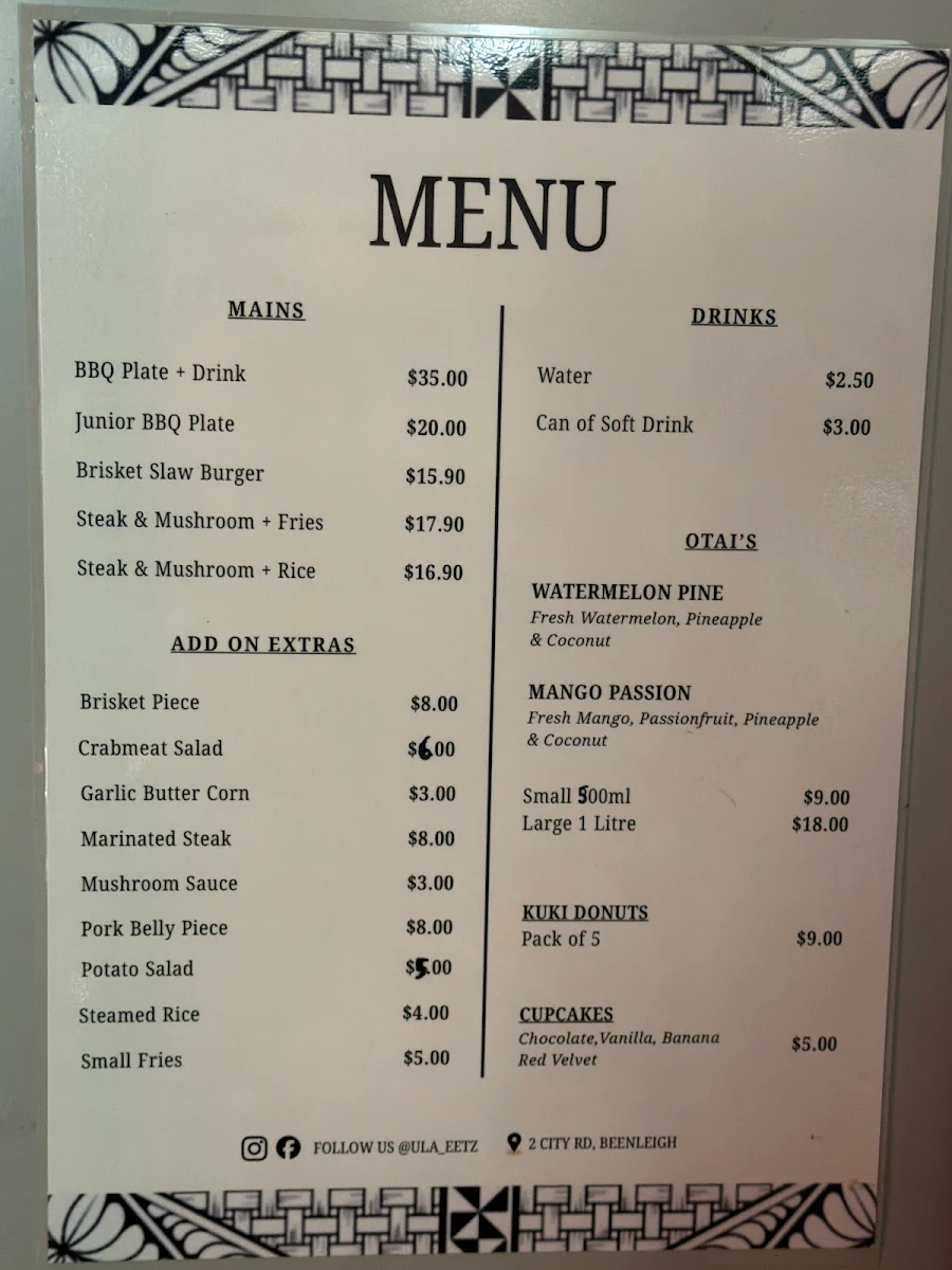 Menu, ULA ‘EETZ