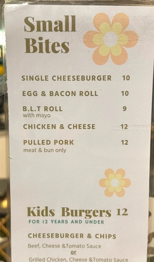 Menu, B110 Restaurant And Bar Rye