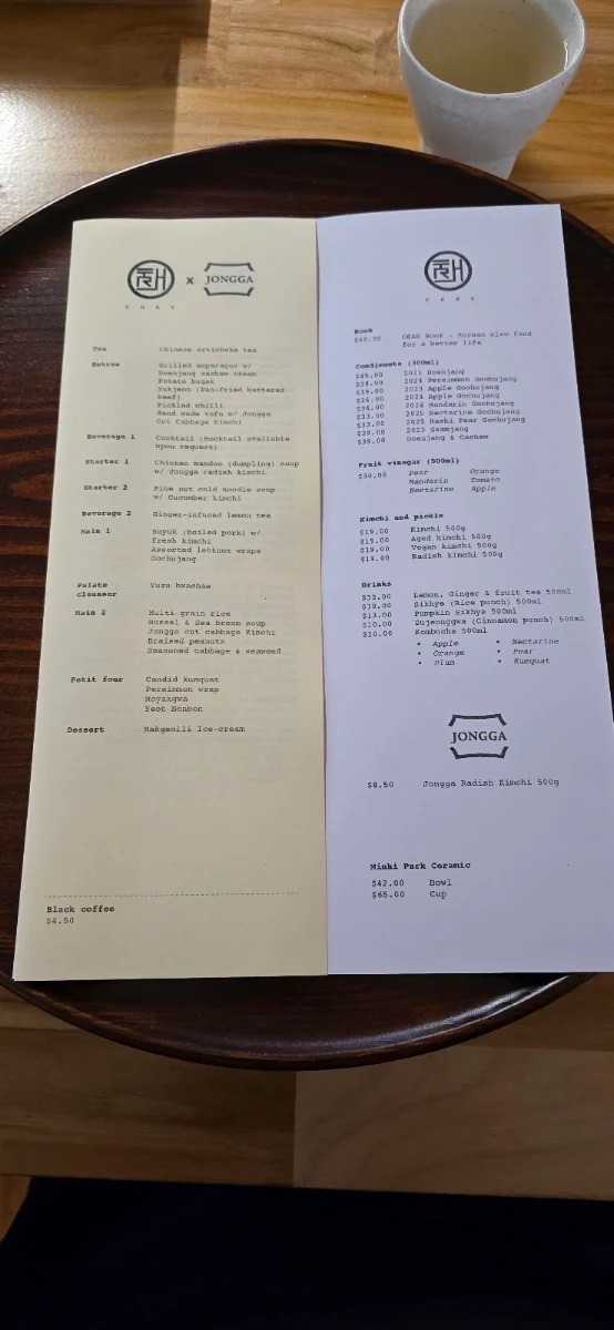 Menu, CHAE