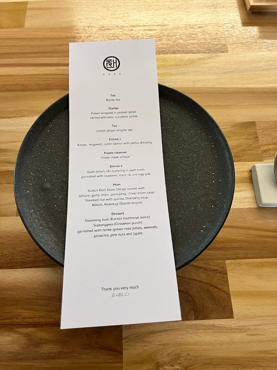 Menu, CHAE