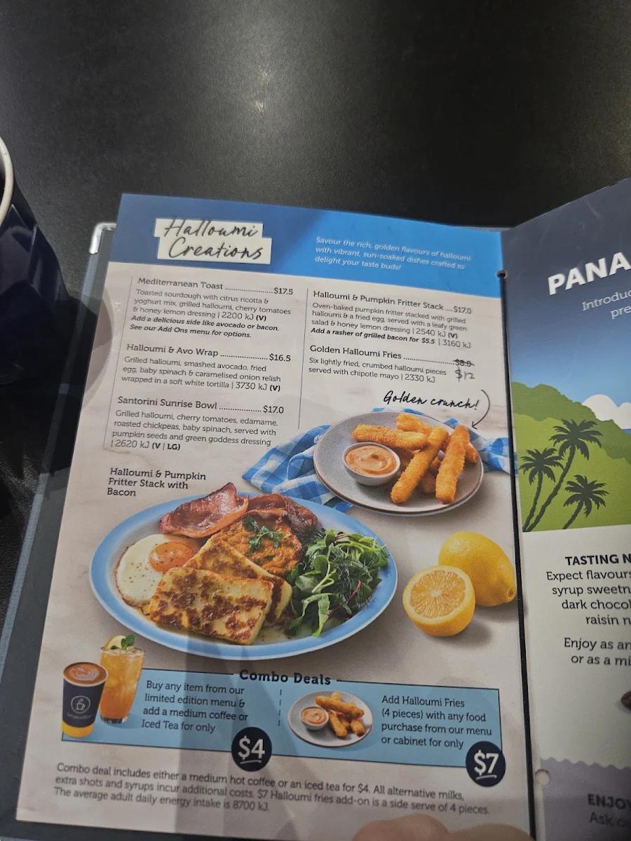 Menu, Jamaica Blue Bayside, Frankston