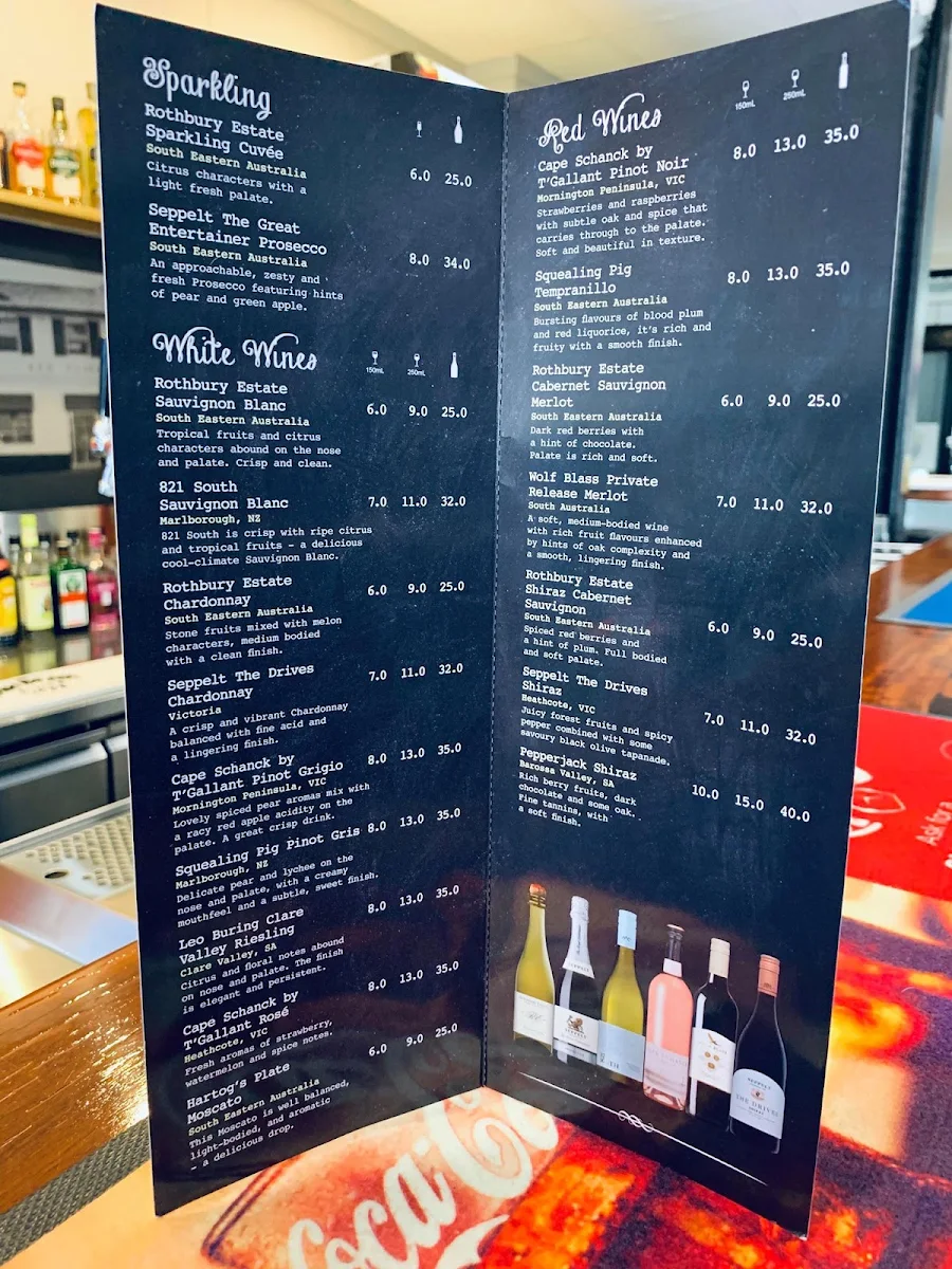 Menu, The Reddy Pub