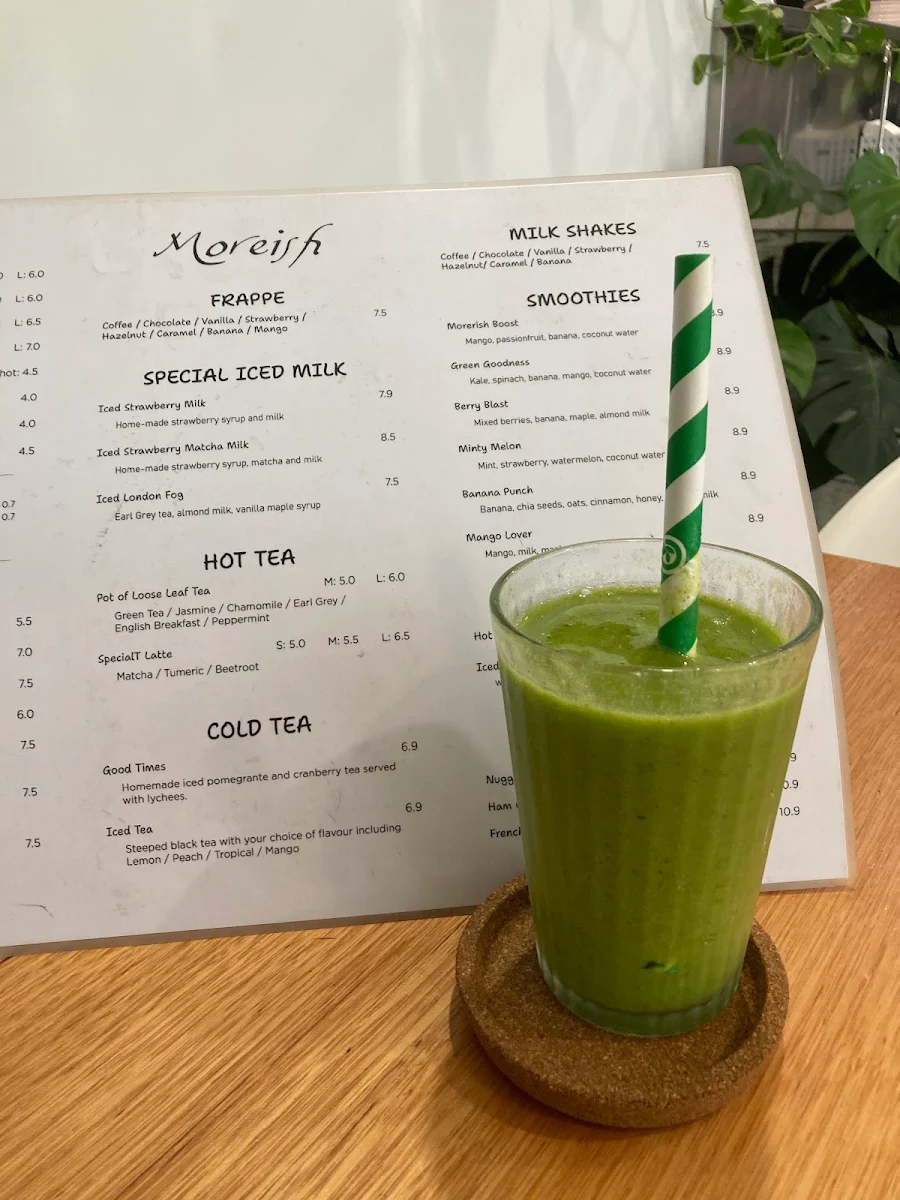 Menu, Moreish Cafe