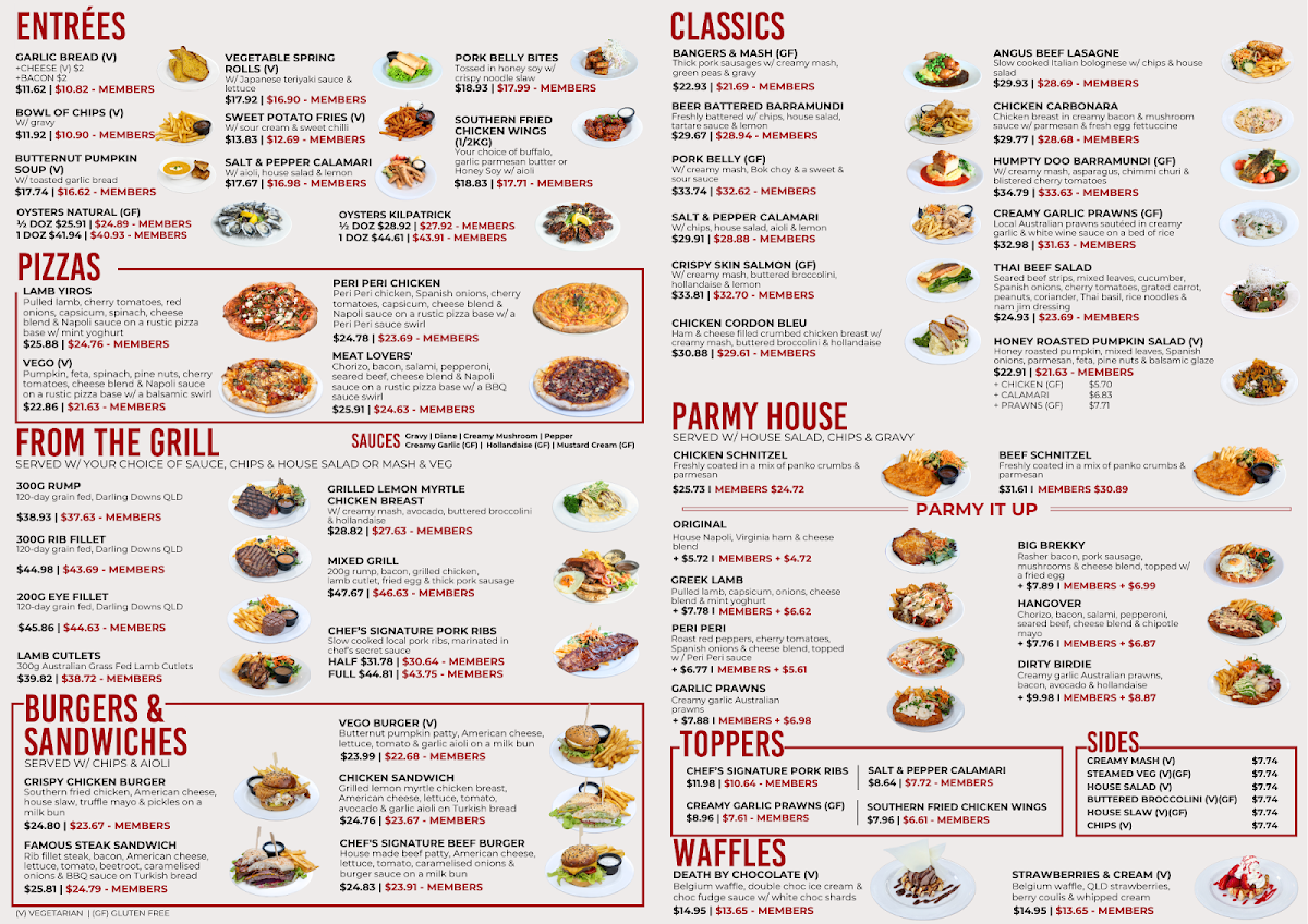 Menu, Taylor's Hotel