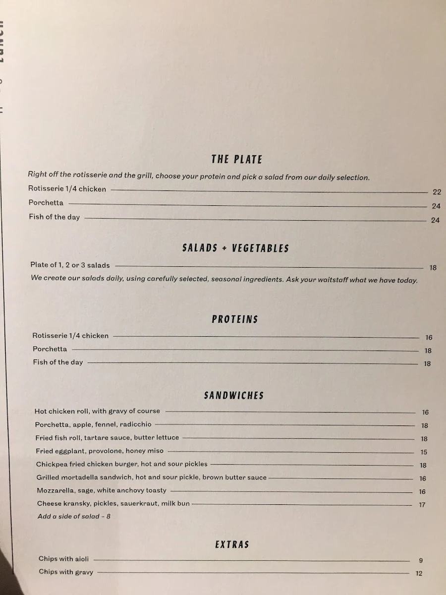 Menu, Liminal