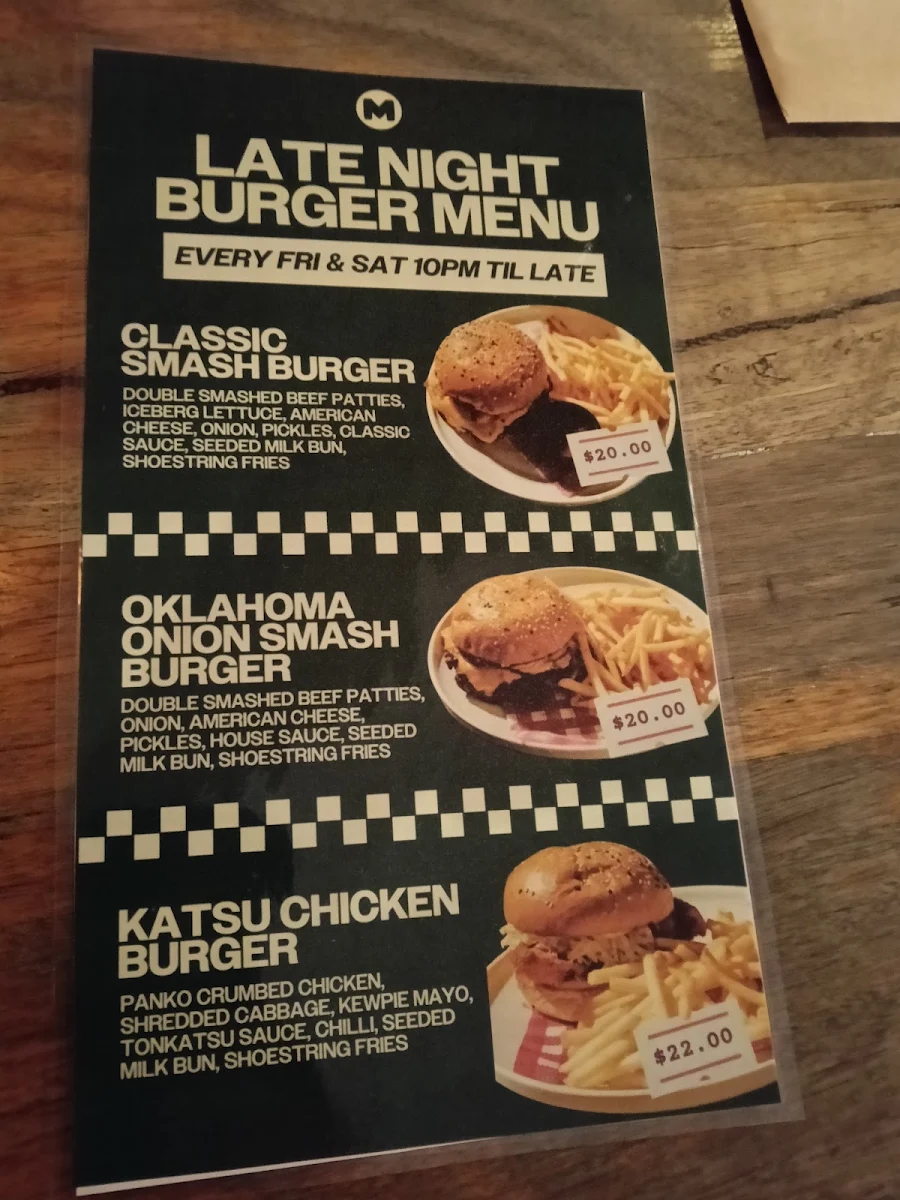 Menu, Minskys Hotel