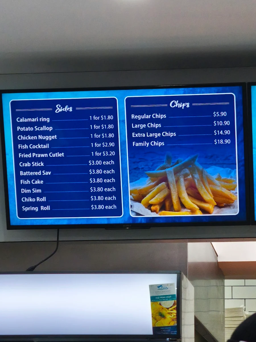 Menu, Manly Seafoods