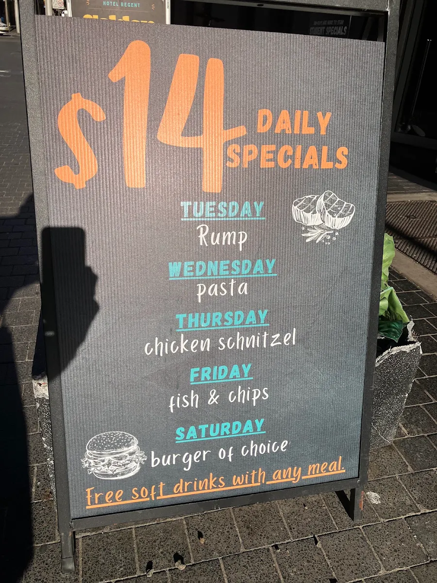 Menu, Hotel Regent Sydney