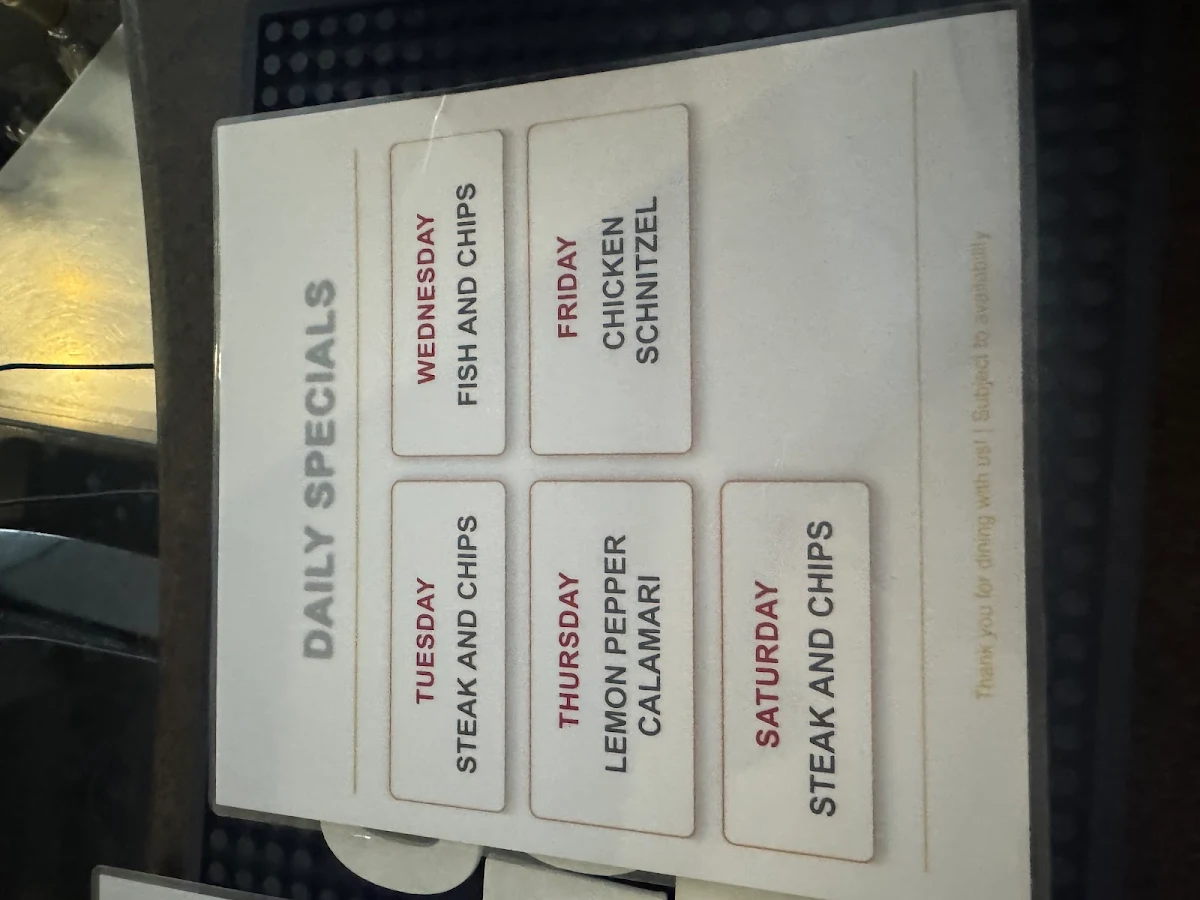 Menu, Hotel Regent Sydney