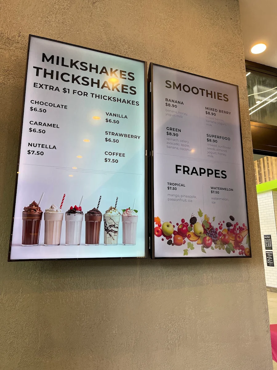 Menu, The Lot North Parramatta