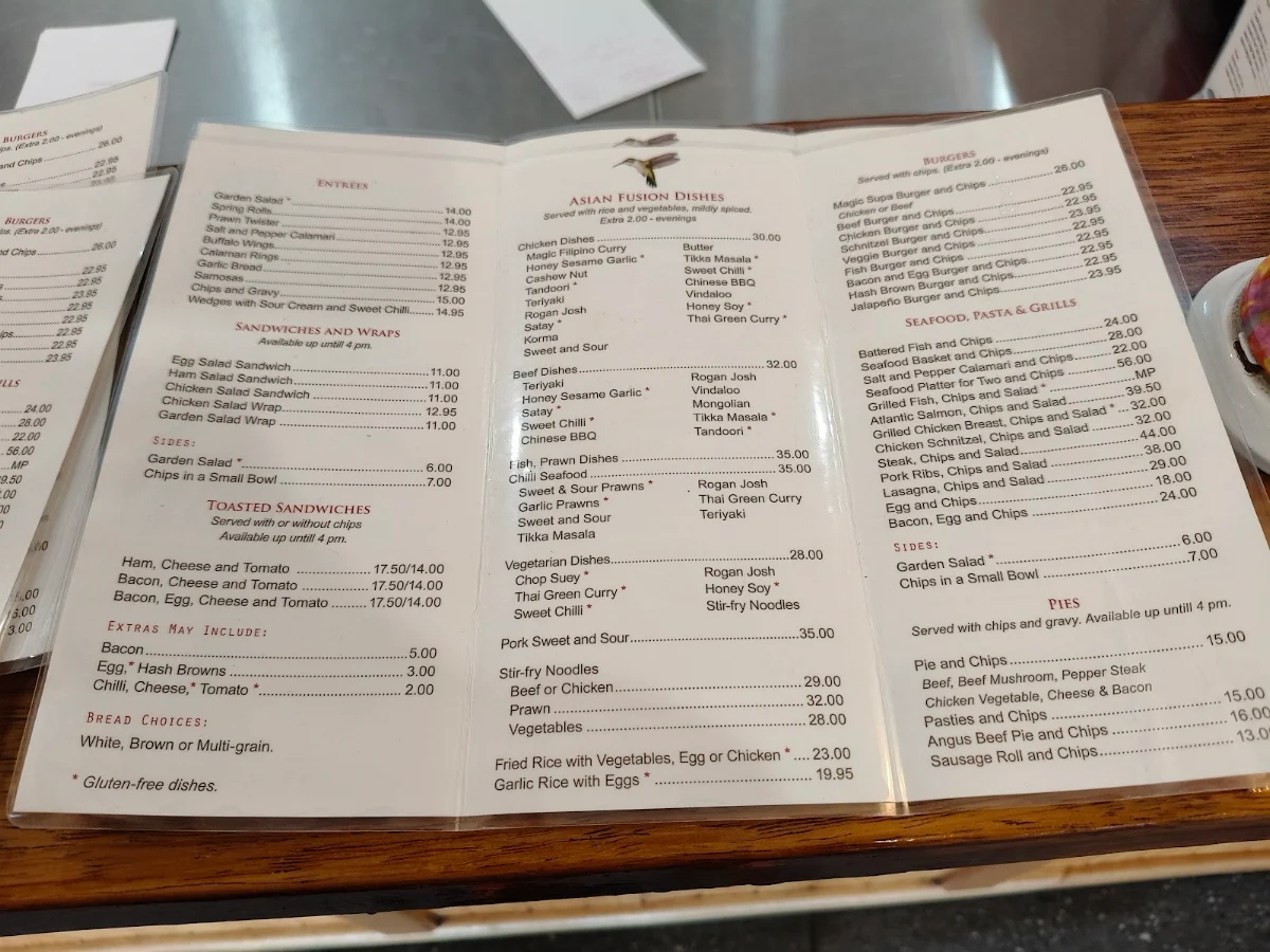 Menu, Philippine Magic Cafe Walpole