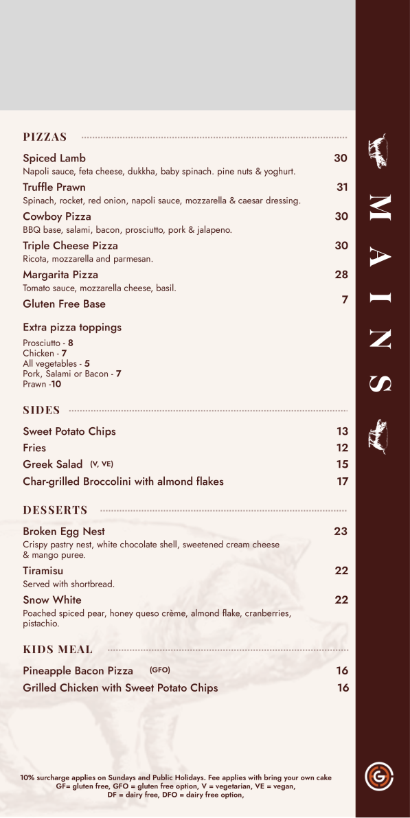 Menu, The Pig and Tinder Box