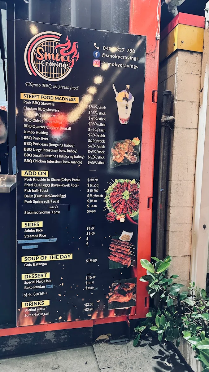 Menu, Smoky Cravings Tempe