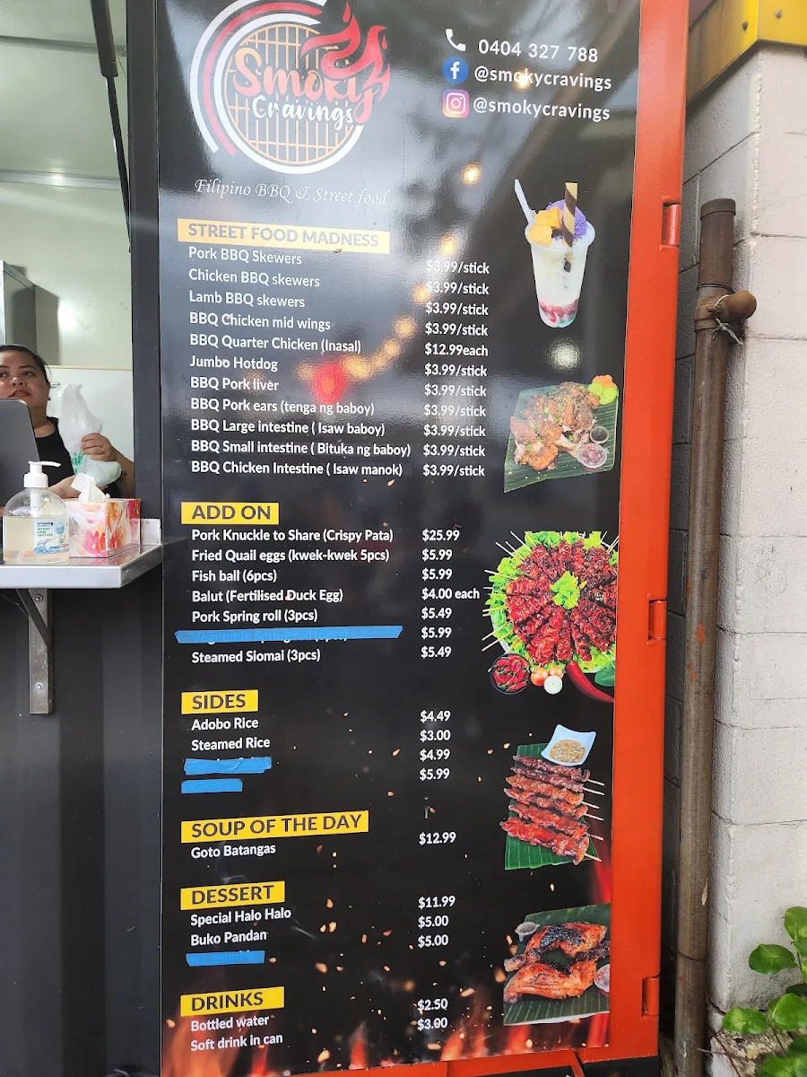 Menu, Smoky Cravings Tempe