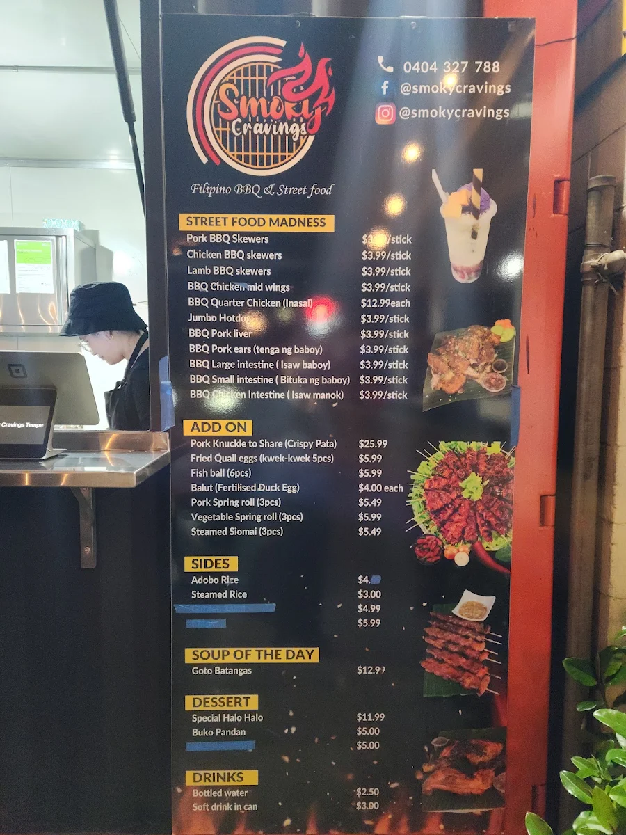 Menu, Smoky Cravings Tempe