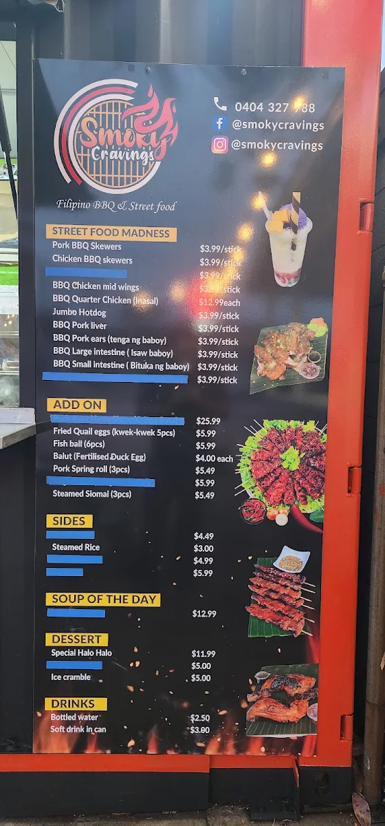 Menu, Smoky Cravings Tempe