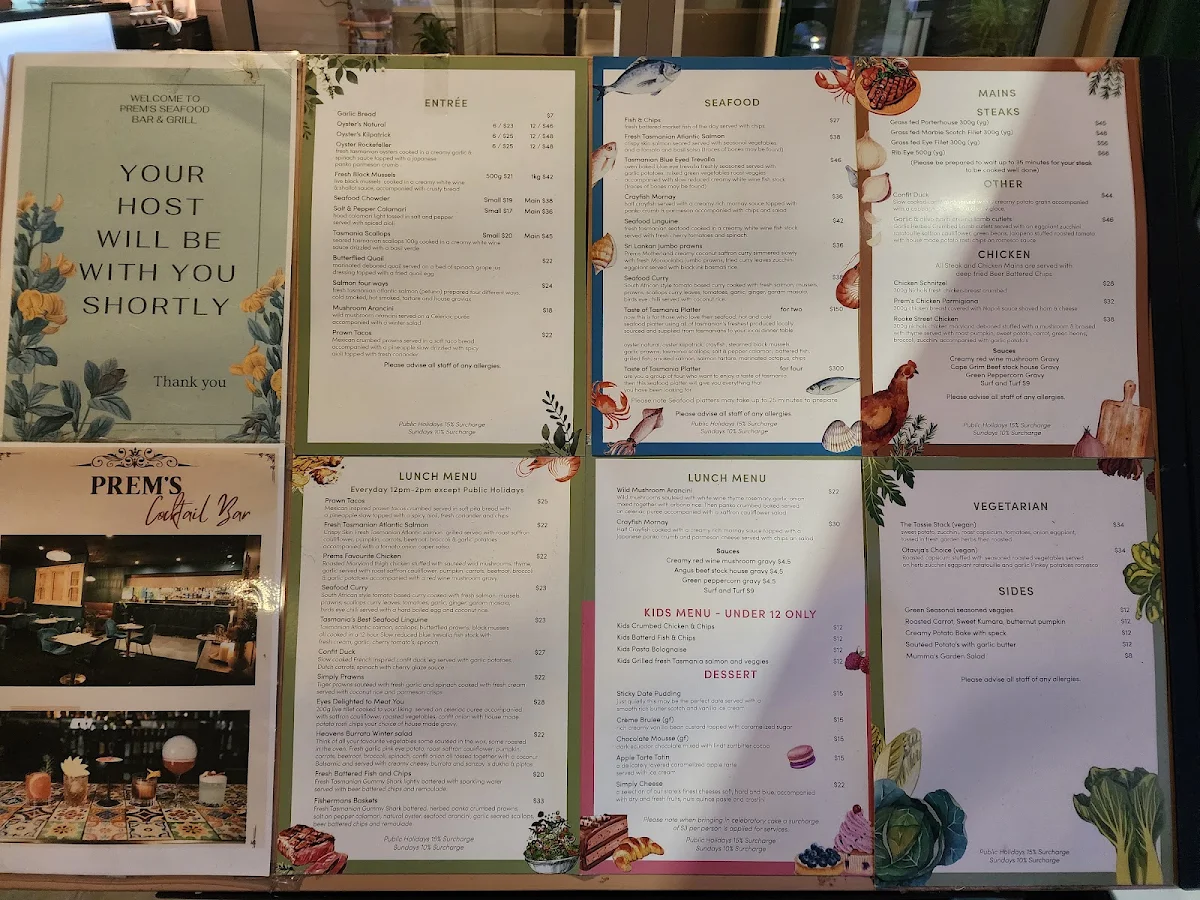 Menu, The Elegance Lounge Seafood Bar & Grill