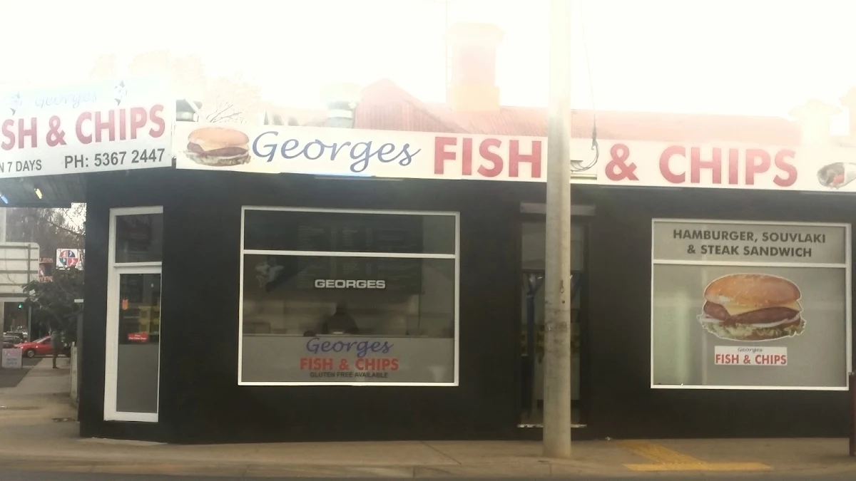 Menu, Georges Fish & Chip Shop